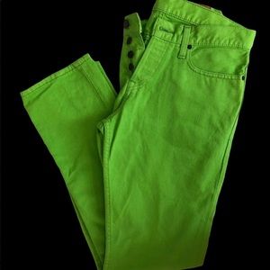 Neon Green Hollister Slim Jeans -Men